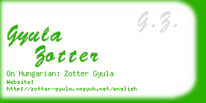 gyula zotter business card